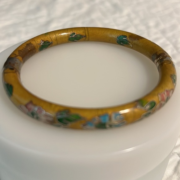 Cloisonné bangle bracelet - Picture 2 of 3